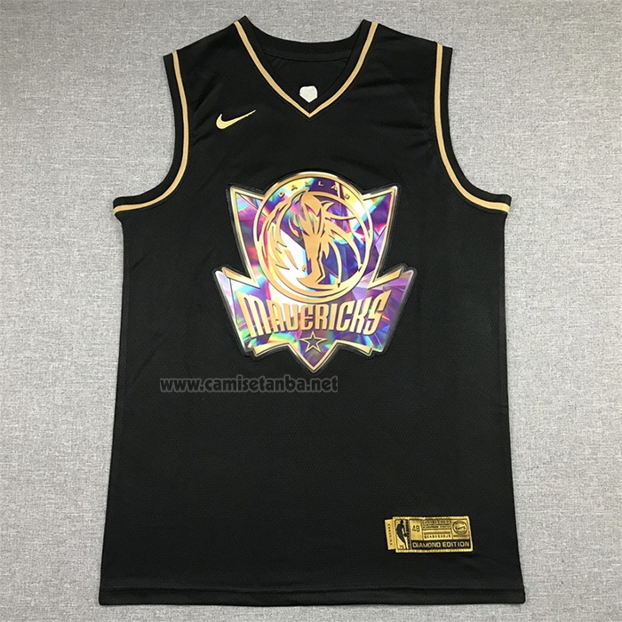 Camiseta Golden Edition Dallas Mavericks Luka Doncic #77 2021-22 Negro